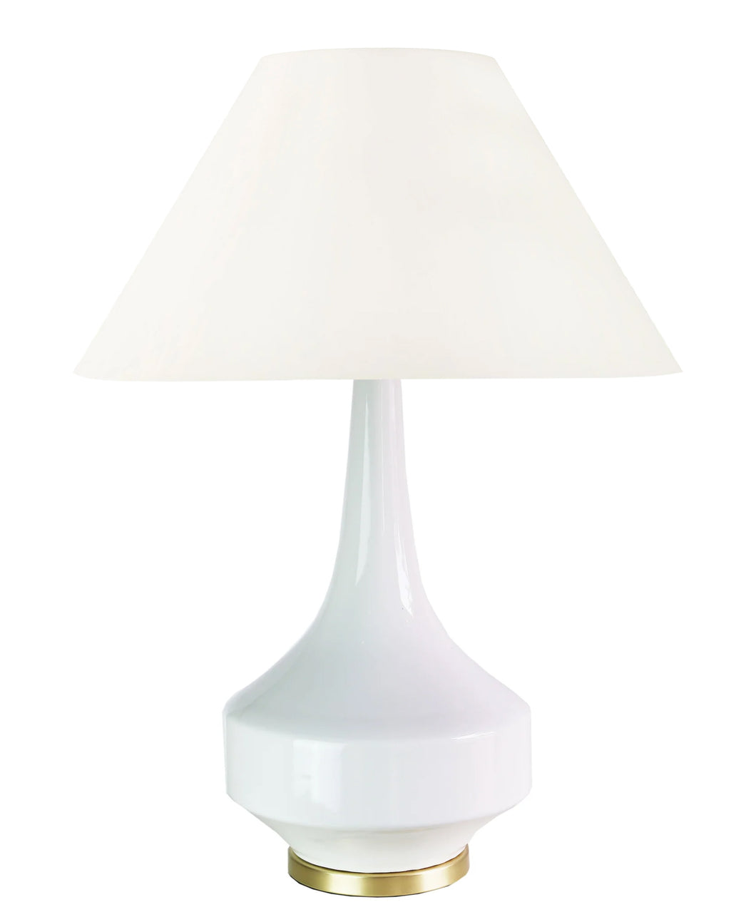 Anderson Table Lamp, White with Empire Lampshade