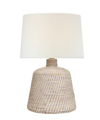 Cape Cod Rattan Table Lamp, White Wash