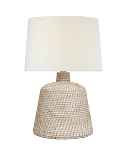Cape Cod Rattan Table Lamp, White Wash
