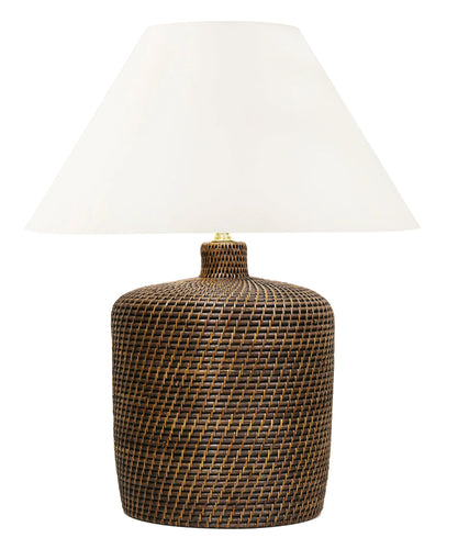 Carolina Rattan Table Lamp, Antique Brown