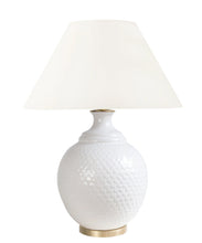 Harrison Table Lamp, White with Empire Lampshade