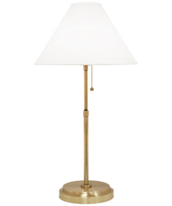 Martin Buffet Table Lamp, Antique Brass with Empire Lampshade