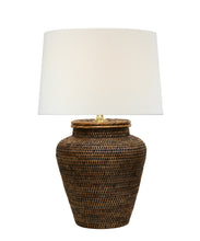 Nantucket Rattan Medium Table Lamp, Antique Brown