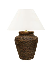 Nantucket Rattan Medium Table Lamp, Antique Brown