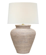 Nantucket Rattan Large Table Lamp, White Wash