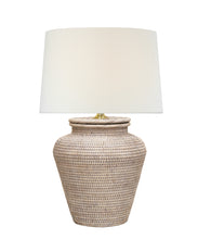 Nantucket Rattan Medium Table Lamp, White Wash