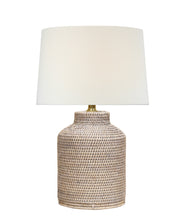 Newport Rattan Medium Table Lamp, White Wash