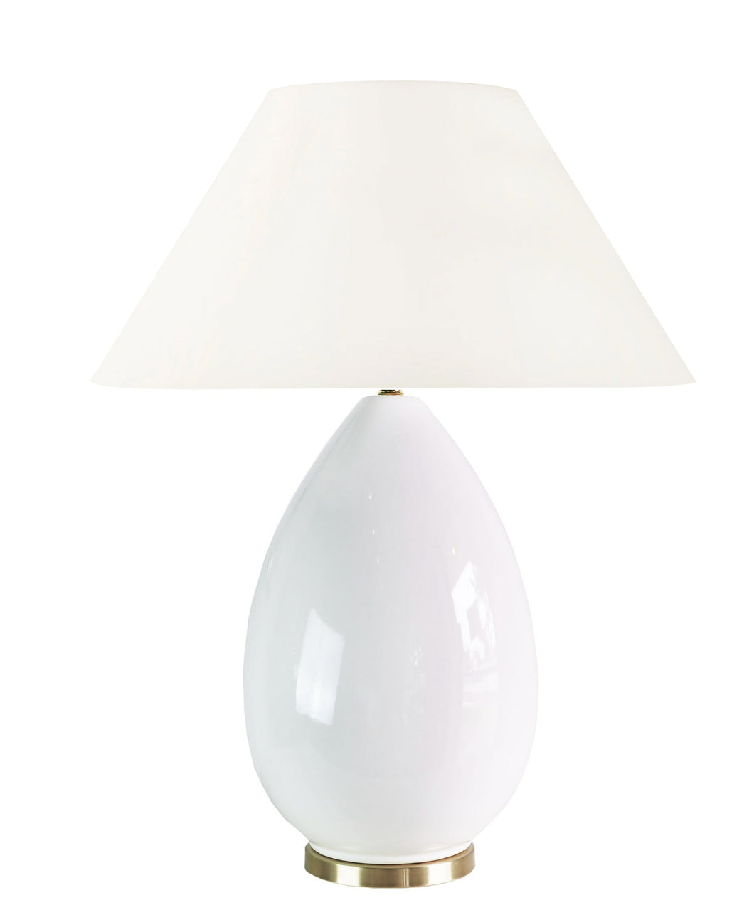 Savannah Table Lamp, White with Empire Lampshade