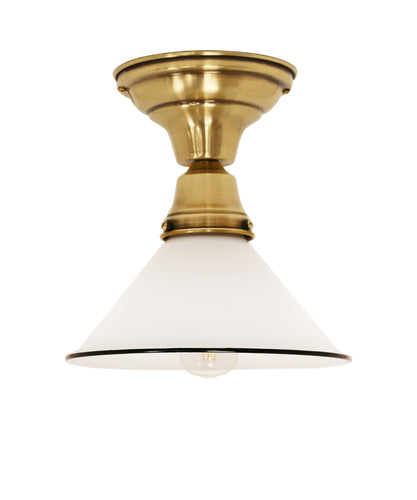 Bristol Ceiling Fixture with White Enamel Shade