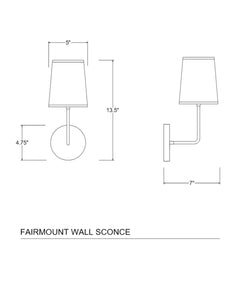 Fairmount Wall Sconce with Linen Shade, Antique Brass
