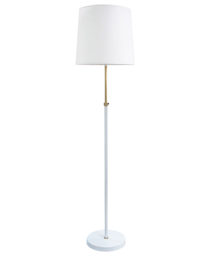 Greenwich Adjustable Floor Lamp, White with Brass