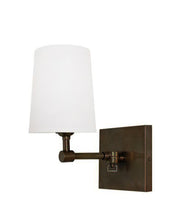 Hampton Pivoting Wall Sconce with Linen Shade, Bronze
