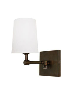 Hampton Pivoting Wall Sconce with Linen Shade, Bronze