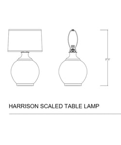 Harrison Scaled Table Lamp, White