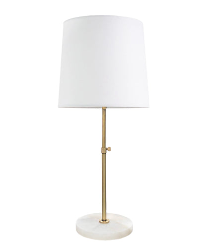 Morris Table Lamp, Antique Brass with Alabaster Base