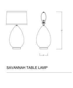 Savannah Table Lamp, White
