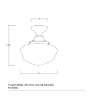 Traditional Schoolhouse Ceiling Fixture, 12"