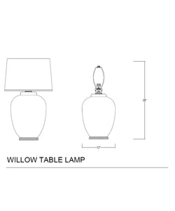 Willow Table Lamp, Matte Charcoal