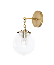 Beaumont Wall Sconce, Brass and Clear Glass Globe
