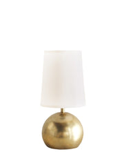 Quinn Table Lamp with Linen Shade, Antique Brass