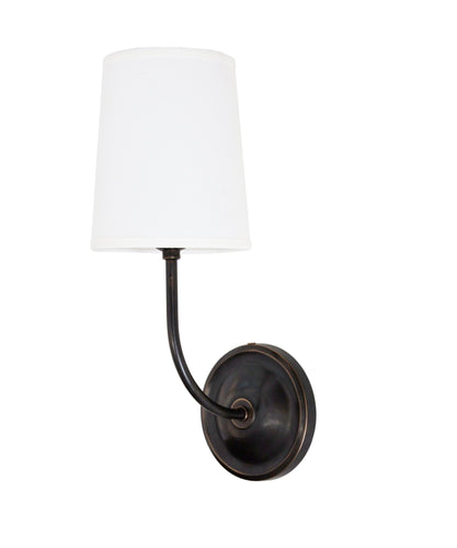 Sheffield Wall Sconce with Linen Shade, Bronze